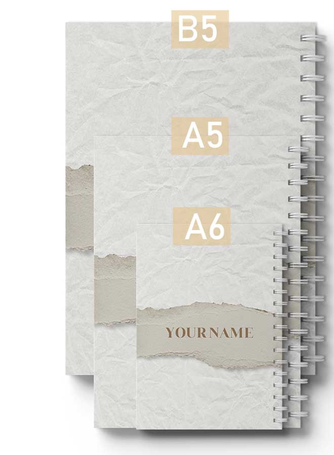 LOWHA - Customizable 60 Sheet Spiral Notebook Personalized with Your Name on Light Color Hard Paper Cover White - Image 1