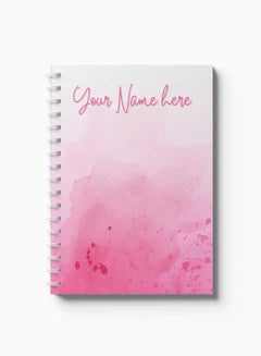 LOWHA Customizable 60 Sheet Spiral Notebook Personalized with Your Name on Pink Hard Paper Cover Pink  - Image 3