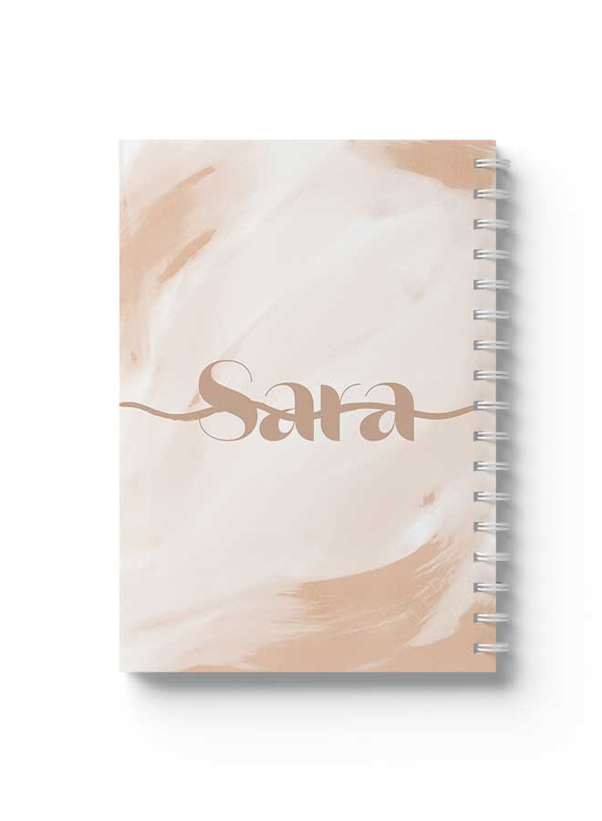 LOWHA - Customizable 60 Sheet Spiral Notebook Personalized with Your Name on Brown Hard Paper Cover Brown - Image 1