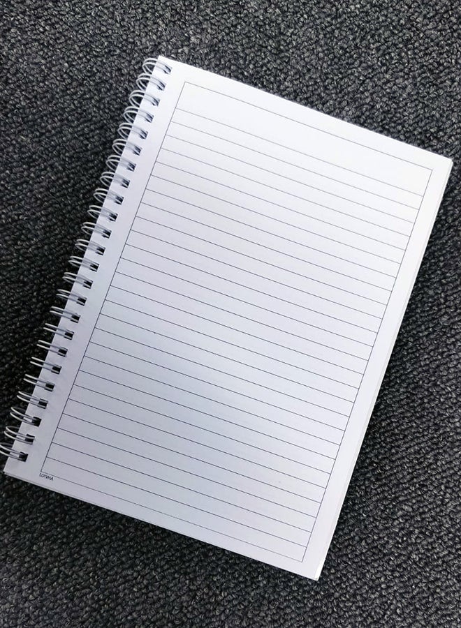 لوحة دفتر سلك ٦٠ ورقة باسم قابل للتخصيص على غلاف من الورق المقوى بتصميم طريق وأشجار أسود/أخضر/برتقالي - Image 5