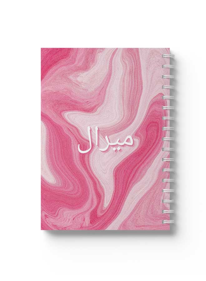 LOWHA - Customizable 60 Sheet Spiral Notebook Personalized with Your Name on Colorful Hard Paper Cover Pink - Image 1