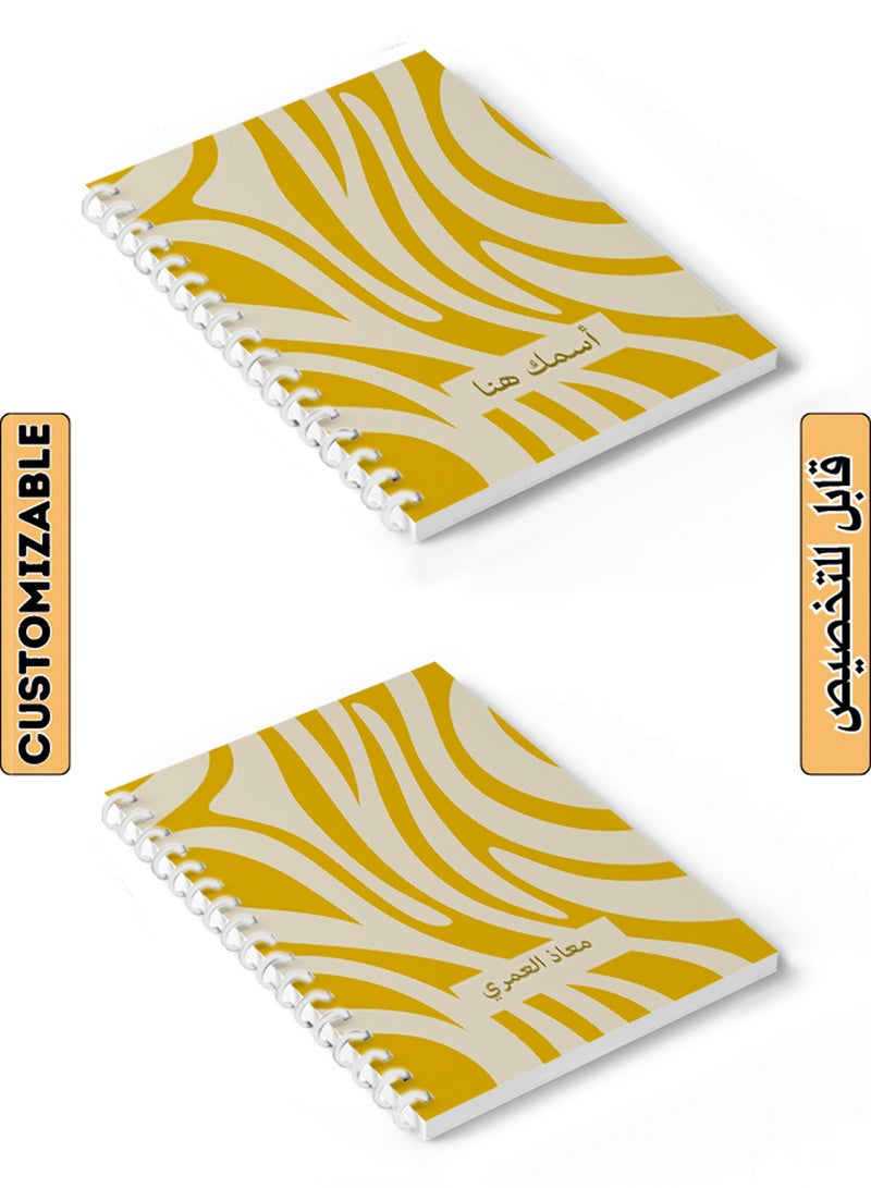 LOWHA - Customizable 60 Sheet Spiral Notebook Personalized with Your Name on Orange Hard Paper Cover Orange - Image 1
