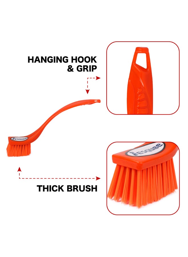 ESQUBE - Wash Basin Brush With Long Handle Pack Of 2 Multicolor 13.5cm - Image 1