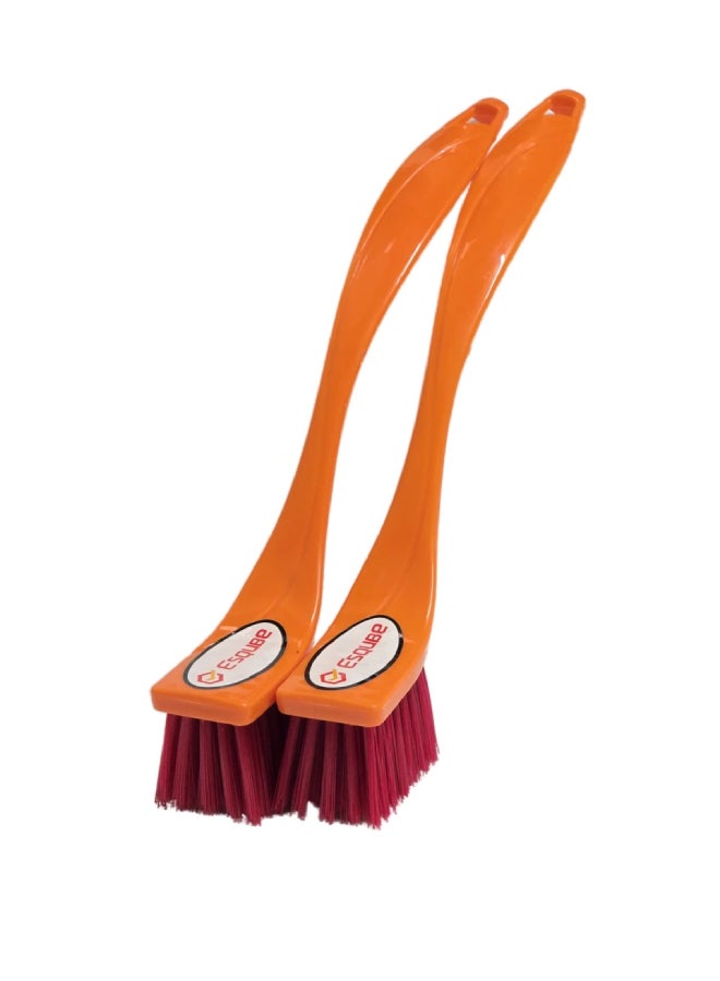 ESQUBE - Wash Basin Brush With Long Handle Pack Of 2 Multicolor 13.5cm - Image 1
