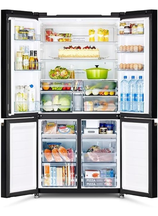 هيتاشي ثلاجة بفريزر سفلي بتحكم عاكس | تبريد مزدوج المروحة | حجرة فراغ | منطقة قابلة للاختيار | فلتر طاقة ثلاثي | حالة محددة | بدون مثبت | وحدة تحكم تعمل باللمس | تحكم مزدوج الاستشعار | تبريد سريع | خزان مياه RWB820VUK2GBK أسود - Image 4