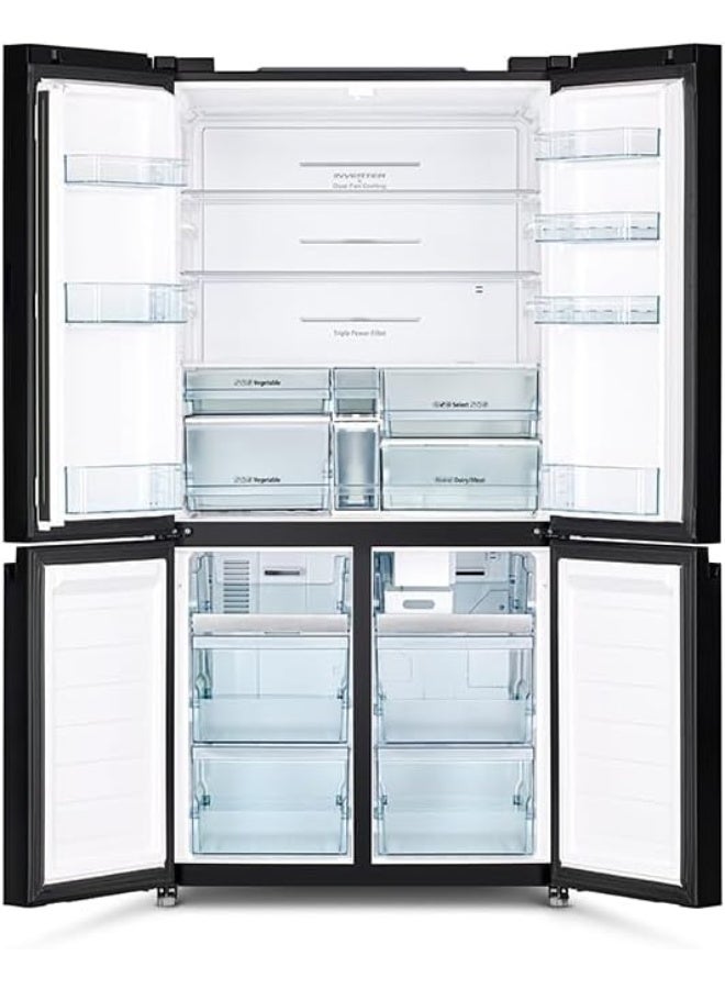 هيتاشي ثلاجة بفريزر سفلي بتحكم عاكس | تبريد مزدوج المروحة | حجرة فراغ | منطقة قابلة للاختيار | فلتر طاقة ثلاثي | حالة محددة | بدون مثبت | وحدة تحكم تعمل باللمس | تحكم مزدوج الاستشعار | تبريد سريع | خزان مياه RWB820VUK2GBK أسود - Image 5