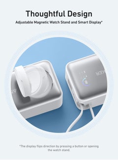 Anker 10000 mAh MagGo Power Bank for Apple Watch, Officially Certified, 10,000 mAh Compact Battery Pack with Built-in USB-C Cable, 35W Max, for iPhone 16/15 Series, Samsung, iPad, AirPods and More White  - Image 5