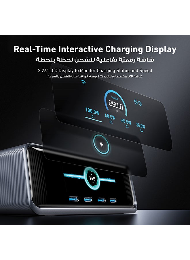 Anker Prime 250W USB C Charger, Ultra-Fast 6-Port GaN Charging Station, 2.26" LCD Display and Smart Control Dial, Compatible with MacBook Pro/Air, iPhone 16/15/14, Huawei, Samsung S25/S24, iPad Silver  - Image 3