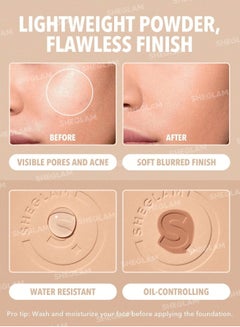 شيجلام Skin-Focus High Coverage Powder Foundation Peach  - Image 4