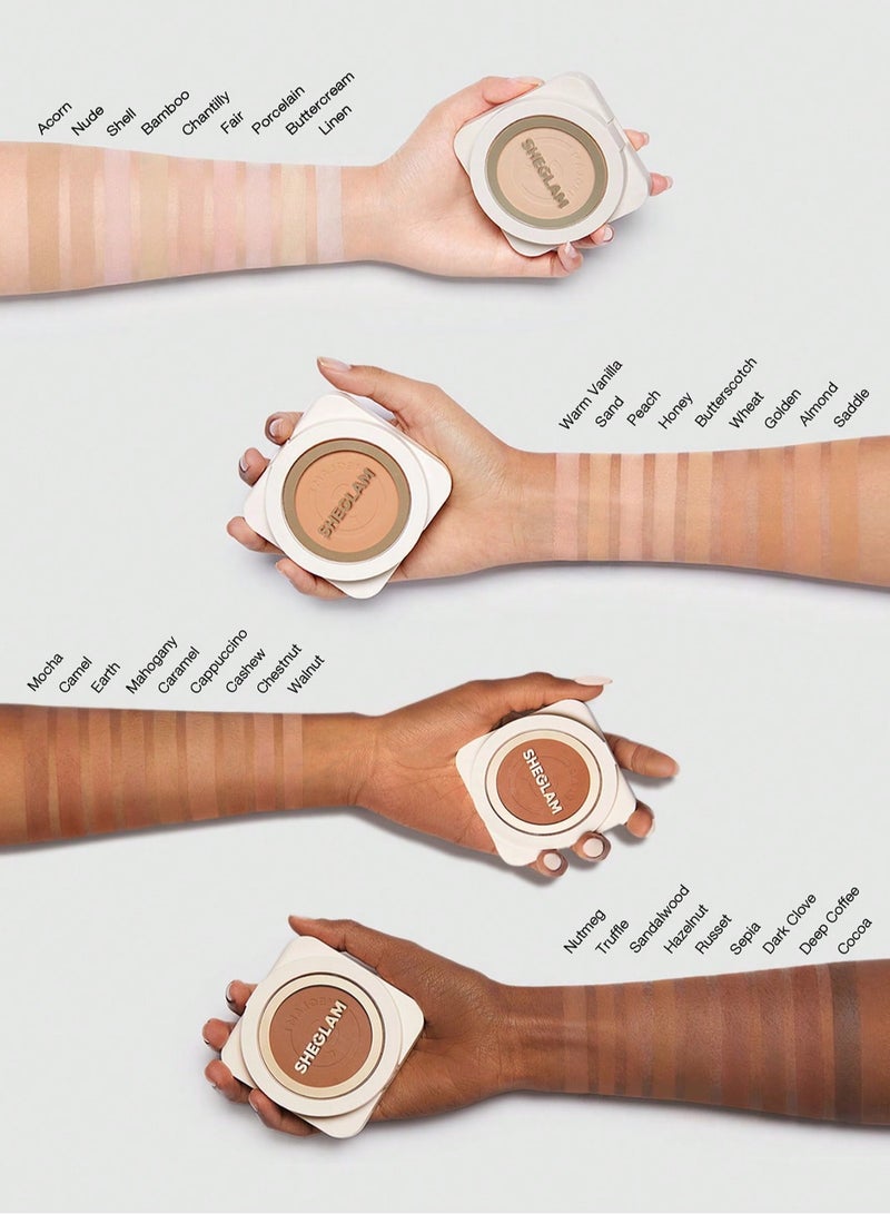 SHEGLAM - Skin-Focus High Coverage Powder Foundation Walnut - Image 1