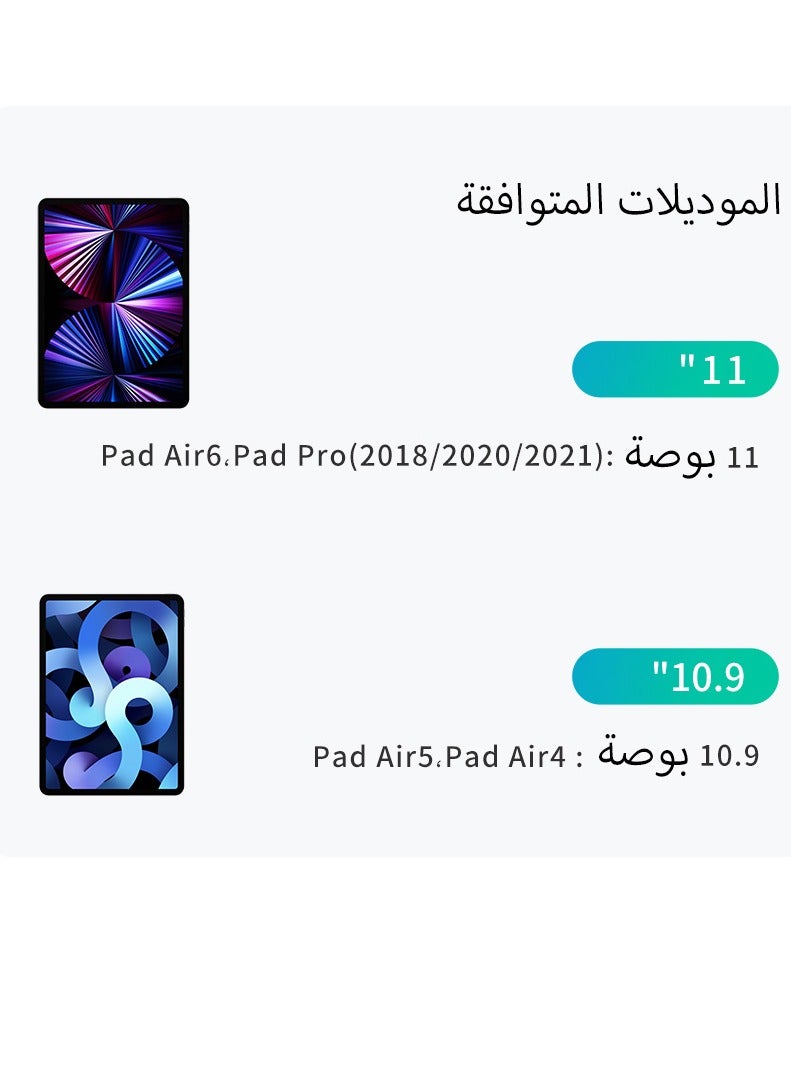 Baseus - Arabic/English Layout Magnetic Keyboard Case with Touchpad for iPad Pro 11" & iPad Air 4/Air 5 (10.9", 2018/2020/2021/2022), Bluetooth 5.3 Detachable Keyboard, Ultra-Thin Design, Auto Sleep Function, 150-Hour Battery Life, Durable & Lightweight iPad Case with Full Functionality - Space Grey - Image 1