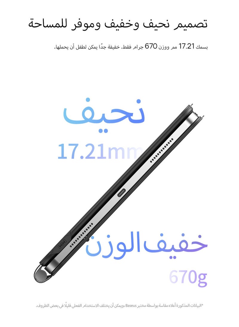 Baseus - Arabic/English Layout Magnetic Keyboard Case with Touchpad for iPad Pro 11" & iPad Air 4/Air 5 (10.9", 2018/2020/2021/2022), Bluetooth 5.3 Detachable Keyboard, Ultra-Thin Design, Auto Sleep Function, 150-Hour Battery Life, Durable & Lightweight iPad Case with Full Functionality - Space Grey - Image 1