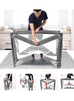 Kidle Multifunctional Baby Bed, Portable And Foldable Play Cots (with Cushion, Wheels)  - Image 3
