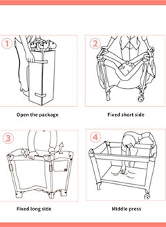 Kidle Multifunctional Baby Bed, Portable And Foldable Play Cots (with Cushion, Wheels)  - Image 5