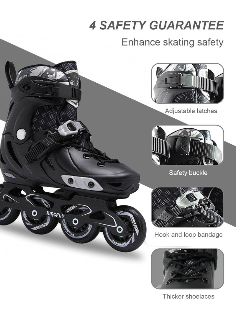 Kidle Kids Adjustable Roller Skates 4 Wheels, 3 Size Adjustable Roller Skates for Boys Girls, Outdoor Fitness Inline Skates for Ages 3-8 or 6-12 Years L(38-41)  - Image 2