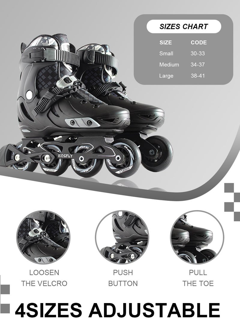 Kidle Kids Adjustable Roller Skates 4 Wheels, 3 Size Adjustable Roller Skates for Boys Girls, Outdoor Fitness Inline Skates for Ages 3-8 or 6-12 Years L(38-41)  - Image 3