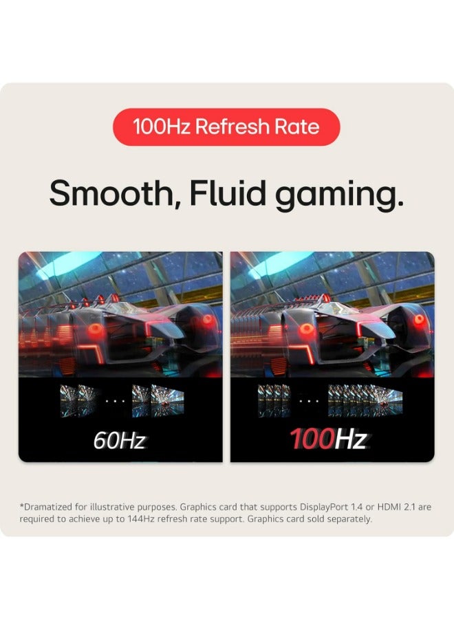 إل جي - 32" Inch Curved Monitor (1920x1080) with HDMI, FHD, 100Hz, AMD FreeSync, OnScreen Control, Dynamic Action Sync, Black Stabilizer, Tilt Stand | ‎32MR50C-B.AUSQ Black - Image 1