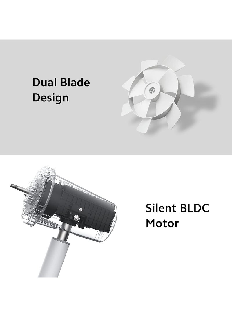 Xiaomi Mi Smart Standing Fan 2, BLDC Motor, Control Via App, Double Blades, Voice Control, Up to 100 Ventilation Levels, Silent Mode, 3 kg 15 W BPLDS02DM White - Image 5