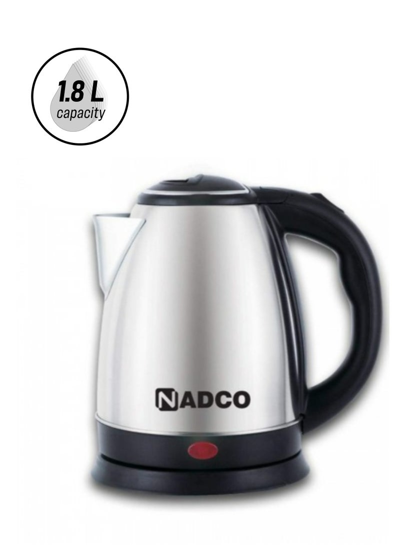 Nadco Steel Water Kettle, 1.8 L 350 W Model NC-1802EK Silver - Image 1