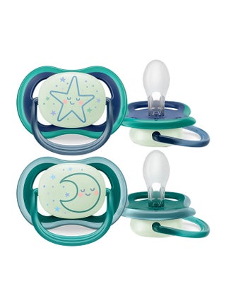 Soother Ultra AIR NIGHTTIME 6-18M For Boys, 2 Pieces | No.1 Brand Recommended by Moms Worldwide | Glows in the dark, Light, Breathable, BPA free, Orthodontic with Sterilization Case - pnsku/N70123891V/45/_/1729759629/84a85755-f668-428c-a05a-b46ea82a3f07