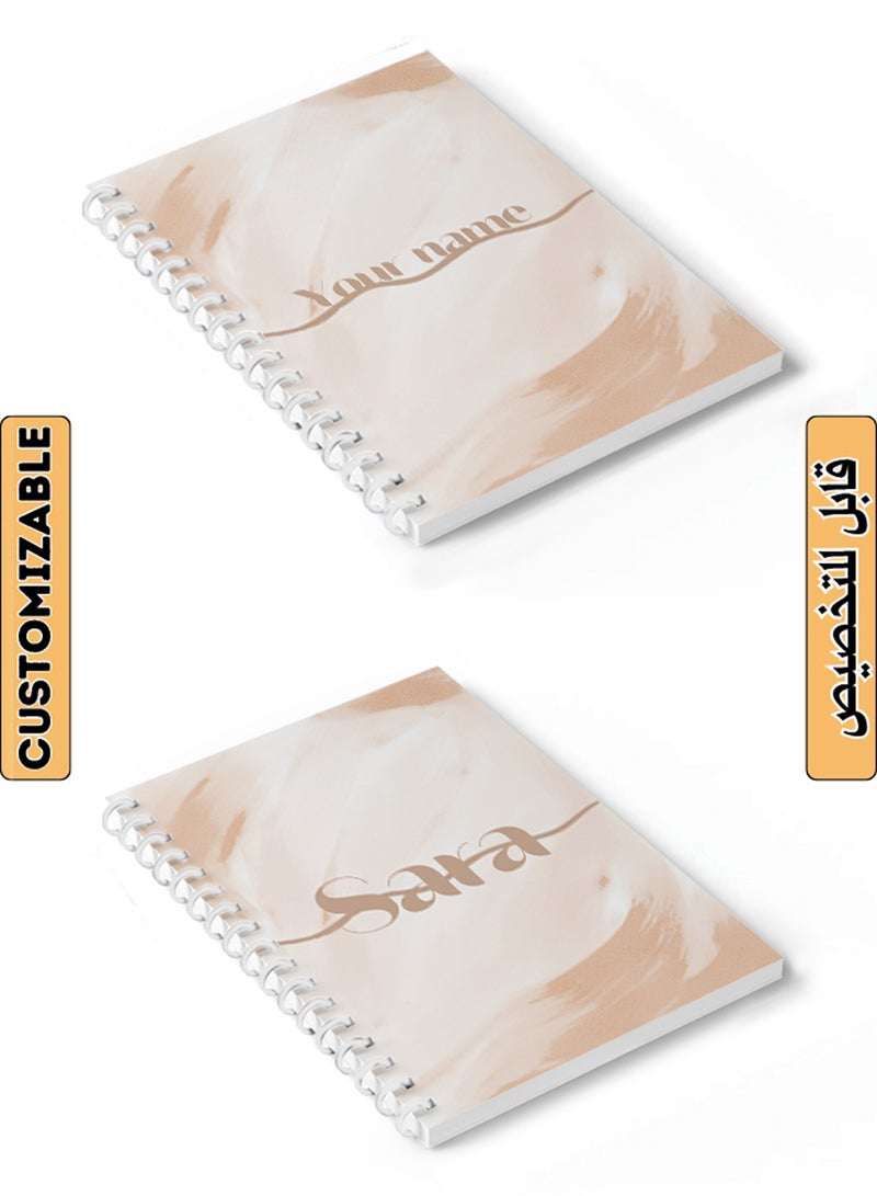 LOWHA - Customizable 60 Sheet Spiral Notebook Personalized with Your Name on Brown Hard Paper Cover Brown - Image 1
