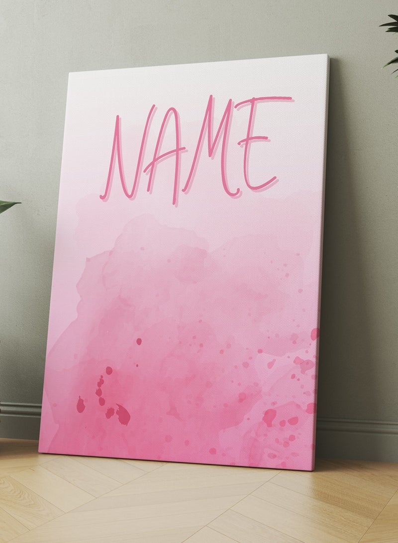 LOWHA Customizable Canvas Wall Art Stretched Over Wooden Frame Personalized with Your name on Pink Background Pink 60x90cm - Image 3