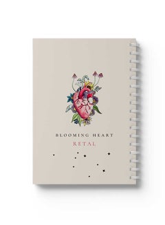 LOWHA Customizable 60 Sheet Spiral Notebook Personalized with Your Name on Blooming Heart Hard Paper Cover Multicolour  - Image 4