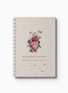 LOWHA Customizable 60 Sheet Spiral Notebook Personalized with Your Name on Blooming Heart Hard Paper Cover Multicolour  - Image 3