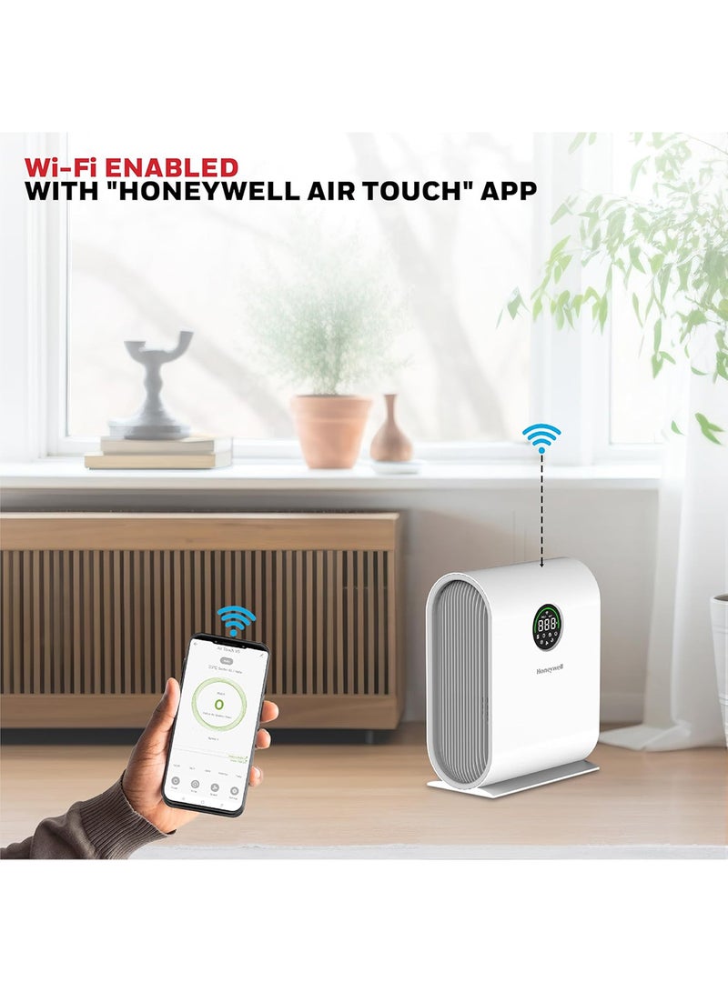 Honeywell - New Launch Air Touch V5, 4-stage filtration, H13 HEPA Filter, Filter Life Up to 9000 Hours, Removes 99.99% PM2.5, CADR 380 cu.m/h, Covers 589 sq.ft, AQI LED Display, 2-year Warranty HC000028/AP/V5/UK White - Image 1