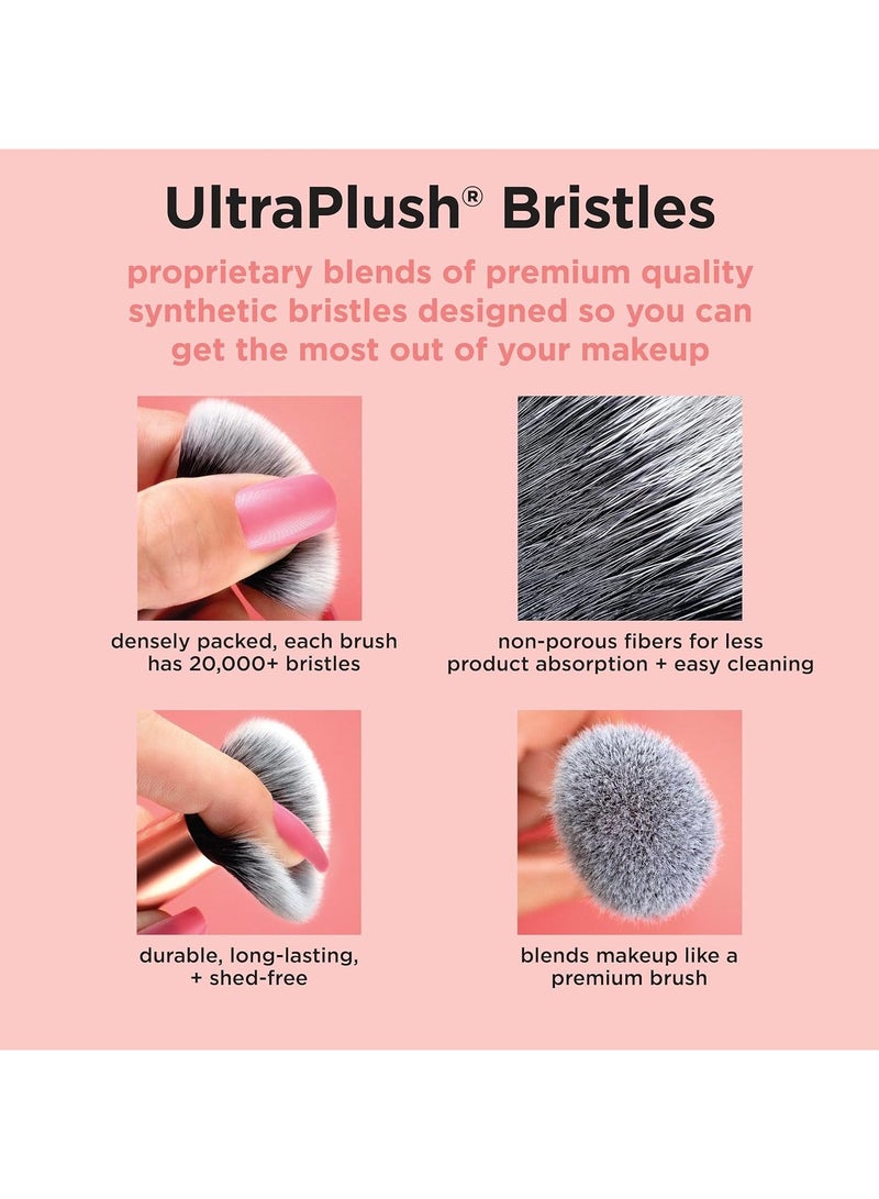 REAL TECHNIQUES - Face Base Makeup Brush Kit, For Concealer, Foundation, and Contour, Works With Liquid, Cream & Powder, For Blending & Buffing, Makeup Brush Set for Sculpting 4 Piece Set Orange - Image 1