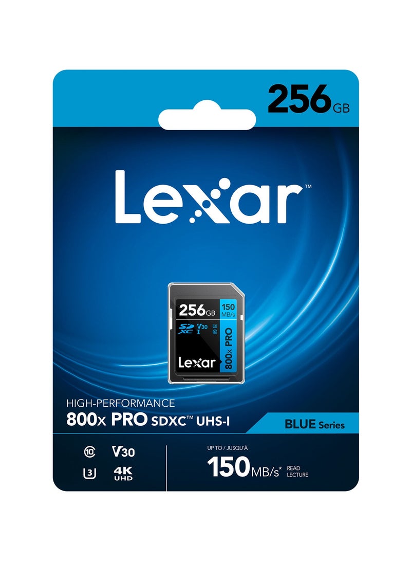 ليكسار - Lexar 256GB High-Performance 800x PRO UHS-I SDXC Card (BLUE Series) 256 GB - Image 1