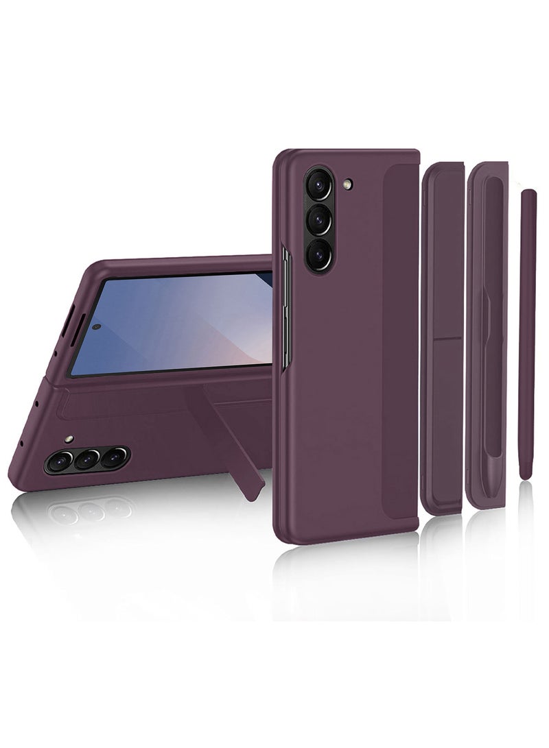 MARGOUN ( for Galaxy Z Fold 6 ) Case, with S Pen & S Pen Holder, Built-in Hinge Protection & Durable Kickstand Drop-Proof Military Grade Protection Phone Case Maroon - Image 3