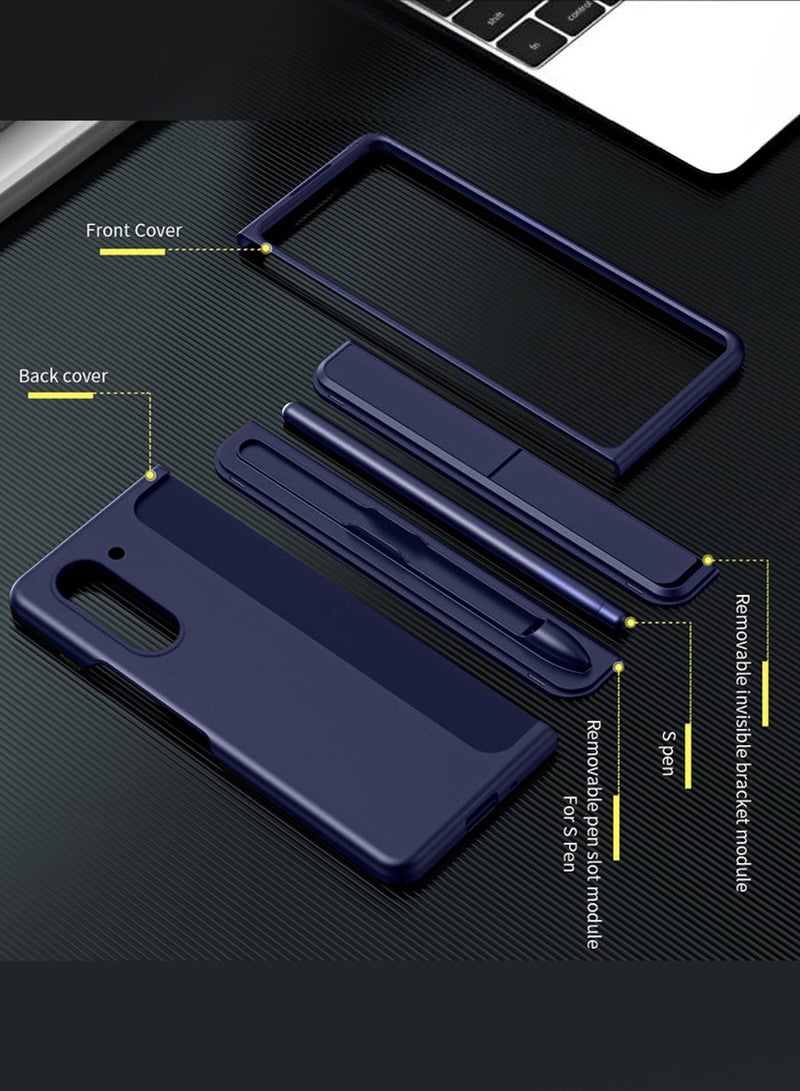 MARGOUN ( for Galaxy Z Fold 6 ) Case, with S Pen & S Pen Holder, Built-in Hinge Protection & Durable Kickstand Drop-Proof Military Grade Protection Phone Case Dark Blue  - Image 5
