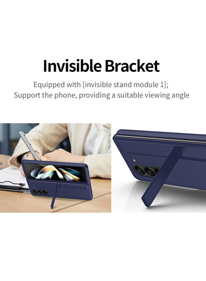MARGOUN ( for Galaxy Z Fold 6 ) Case, with S Pen & S Pen Holder, Built-in Hinge Protection & Durable Kickstand Drop-Proof Military Grade Protection Phone Case Dark Blue  - Image 4