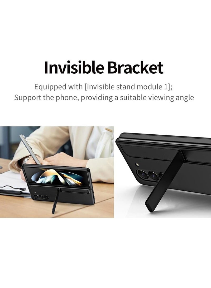 مارجون ( for Galaxy Z Fold 6 ) Case, with S Pen & S Pen Holder, Built-in Hinge Protection & Durable Kickstand Drop-Proof Military Grade Protection Phone Case Black - Image 4