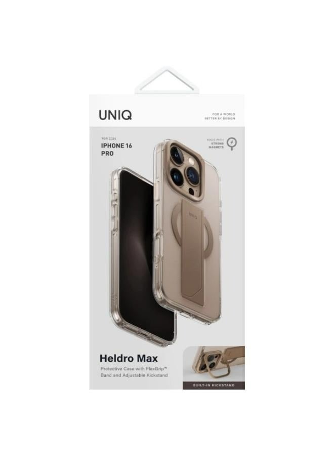 يونيك - Heldro Max FlexGrip Case for iPhone 16 Pro with Magnetic Charging - Taupe Gold - Image 1