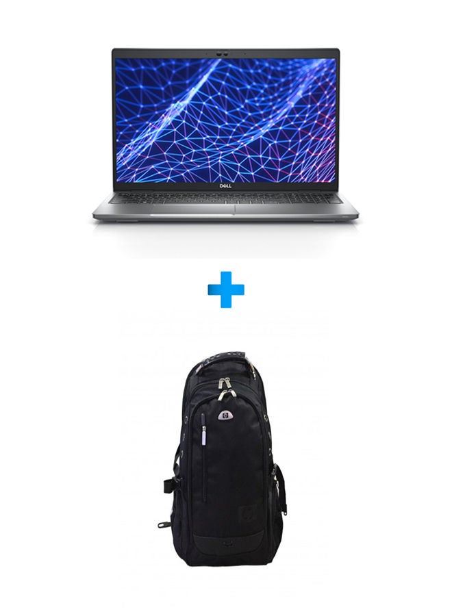Latitude 5530 Notebook Laptop With 15.6 Inch FHD /Core I5-1235U/ 8 GB Ram /512 GB SSD /Intel Iris Xe /Windows 11 Pro/ English/Arabic Grey With HP Laptop Bags 1418 Backpack Black English/Arabic Grey