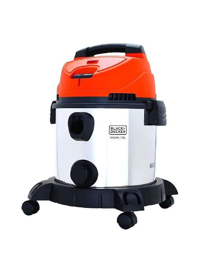 BLACK+DECKER Wet and Dry Vacuum Cleaner with Stainless Tank 20 L 1600 W WDBDS20 Multicolour  - Image 1