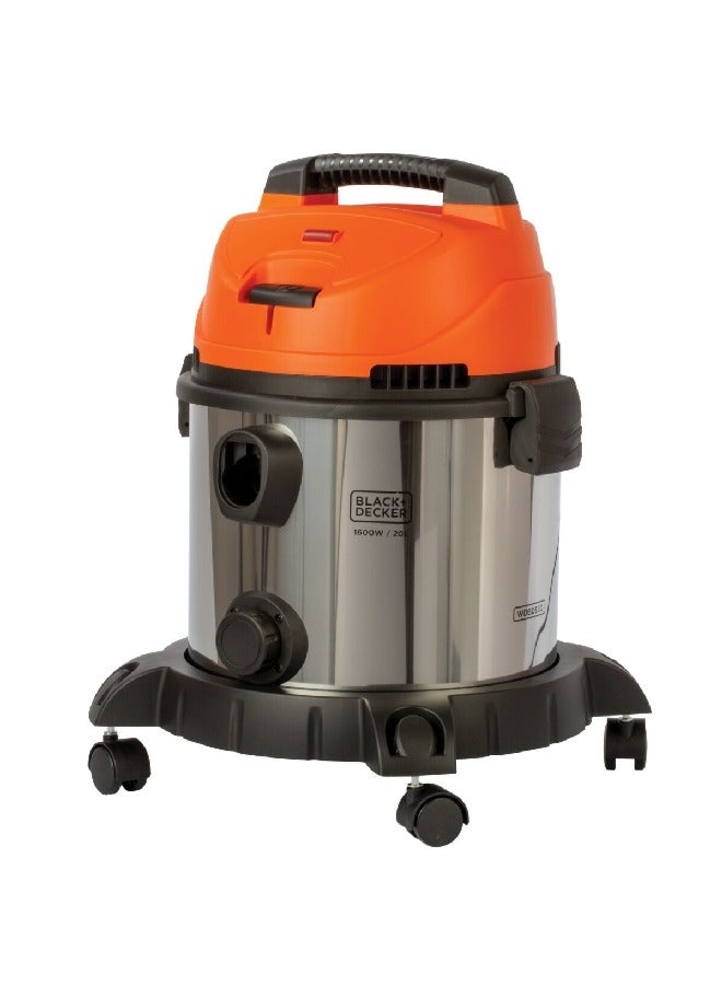 BLACK+DECKER Wet and Dry Vacuum Cleaner with Stainless Tank 20 L 1600 W WDBDS20 Multicolour  - Image 2