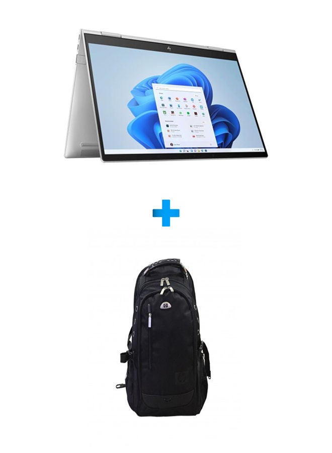 HP Envy X360 13 Laptop With 13.3 Inch FHD /Core I7-1250U /8 GB Ram /512 GB SSD /2 GB Intel Iris Xe /Windows 11 Home/ English Silver With HP Laptop Bags 1418 Backpack Black English Silver  - Image 1