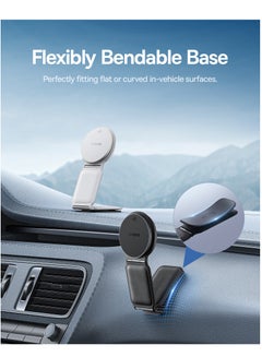 بيسوس Qi2 15W MagSafe Car Mount Charger, Qi2-Certified Foldable Dashboard/Tesla MagSafe Wireless Car Charger, Magnetic Fast Charger for iPhone 16/15/14/13/12 Series, Compatible with Android Wireless Mobile Charging Devices, Fast charging- Cluster-Black  - Image 3