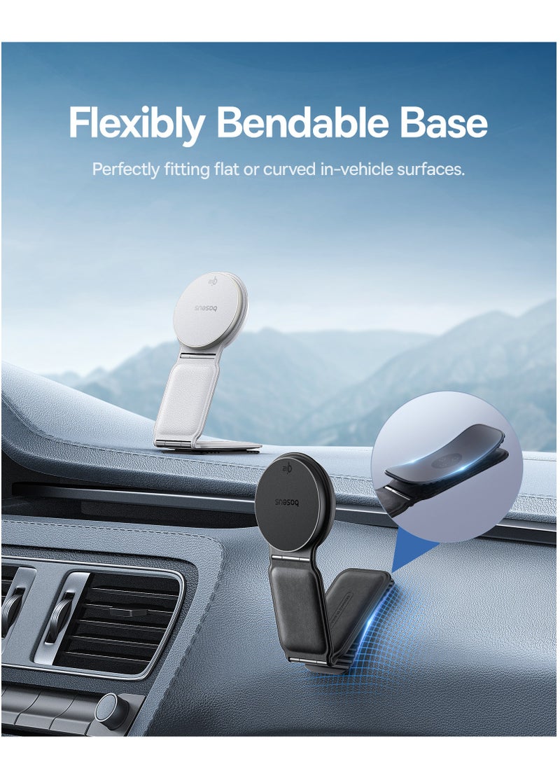 بيسوس - Qi2 15W MagSafe Car Mount Charger, Qi2-Certified Foldable Dashboard/Tesla MagSafe Wireless Car Charger, Magnetic Fast Charger for iPhone 16/15/14/13/12 Series, Compatible with Android Wireless Mobile Charging Devices, Fast charging- Cluster-Black - Image 1
