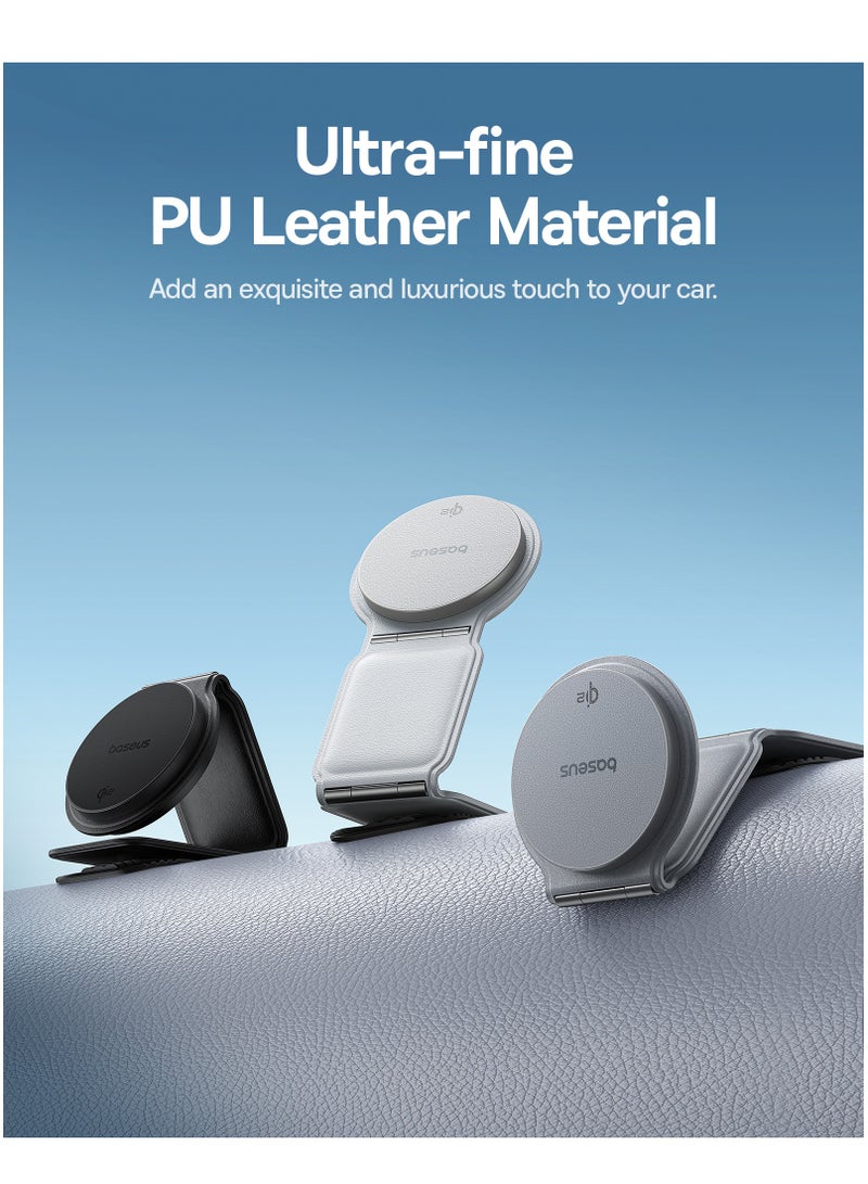 بيسوس - Qi2 15W MagSafe Car Mount Charger, Qi2-Certified Foldable Dashboard/Tesla MagSafe Wireless Car Charger, Magnetic Fast Charger for iPhone 16/15/14/13/12 Series, Compatible with Android Wireless Mobile Charging Devices, Fast charging- Cluster-Black - Image 1