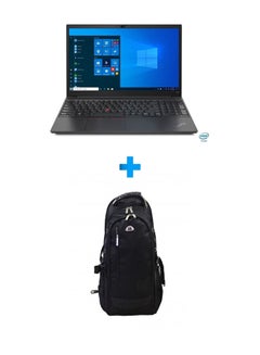 Lenovo Thinkpad E15 Laptop With 15.6 Inch FHD /Core I5-1135G7 /8 GB Ram /256 GB SSD /2 GB Geforce Mx350 /Free Dos /English Black With HP Laptop Bags 1418 Backpack Black English Black  - Image 1