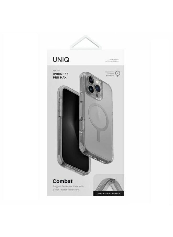 يونيك - Combat Triple-Layered Protective Case for iPhone 16 Pro Max - Stone Grey - Image 1