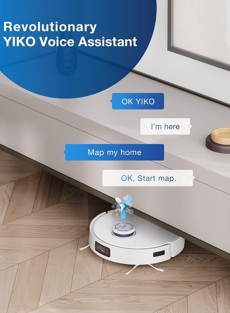 إيكوفاكس - Deebot Robot Vacuum and Mop Combo, 5000Pa Suction,Auto Self-Emptying, Auto Mop Cleaning, Hot Air Drying, Ozmo Turbo Deep Mopping with Precision Mapping and Obstacle Avoidance 45 W T10 Omni White - Image 1