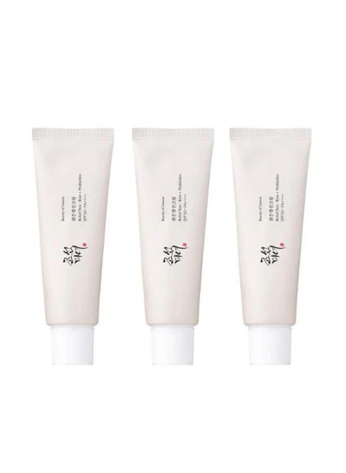 Relief Sun: Rice + Probiotics 10ml SPF50+ PA++++ Mini (Pack Of 3) 30ml - Image 1