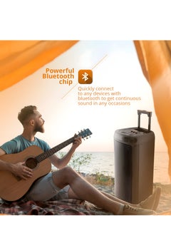 AFRA Trolley Speaker, 60 Watts, 6.5kg, 4000Ma Battery, Dual Speakers, True Wireless Stereo,  2 Years Warranty AF-60TSBK Black  - Image 3