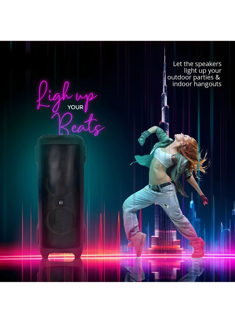 عفرا Party Speaker, 300 Watts, 24kg, 15A Battery, Integrated FM Radio, Karaoke Mic,2 Years Warranty AF-300PSBK Black  - Image 3
