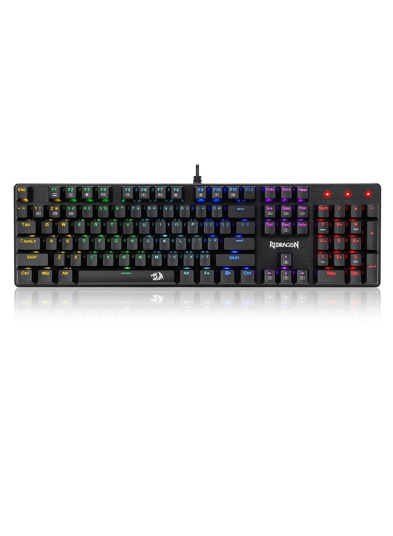 K608 Elite Valheim Mechanical Gaming Keyboard (RGB Design), Tactile Brown Switch, 104 Keys, Rainbow LED Backlight, Wired Keyboard, Full Rollover Keyboard, US QWERTY Keyboard